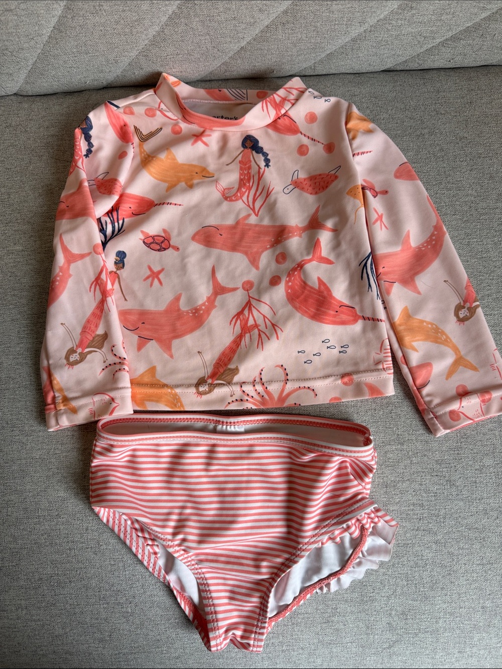 Coral Sea Kids Long Sleeve Rashguard Swim Set